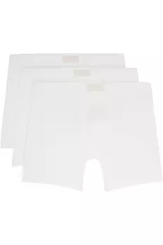 Тройная упаковка белых хлопковых боксеров Skims длиной 5 дюймов Skims, цвет chalk