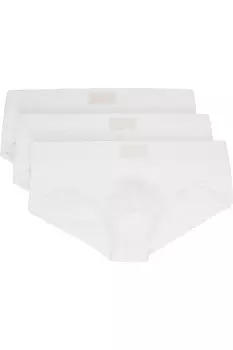 Тройная упаковка белых хлопковых трусов Skims Skims, цвет chalk