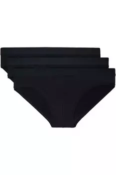 Тройная упаковка черных эластичных трусов Skims Skims, цвет obsidian