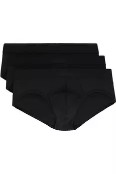 Тройная упаковка черных хлопковых трусов Skims Skims, цвет onyx