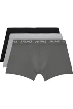 Тройная упаковка разноцветных хлопковых боксеров Skims длиной 3 дюйма Skims, мультиколор