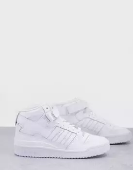 Тройно-белые кроссовки adidas Originals Forum Mid