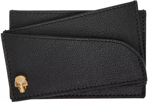 Тройной держатель для карт Black Skull Alexander McQueen
