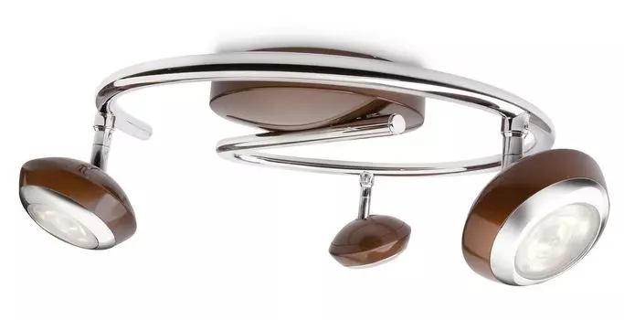 Тройной светодиодный потолочный спот Philips, 3x4 Вт, коричневый