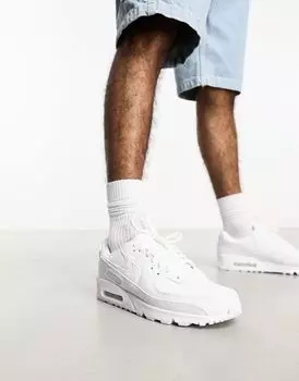 Тройные белые кроссовки Nike Air Max 90 LTR