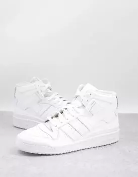 Тройные белые кроссовки средней высоты adidas Originals Forum Mid