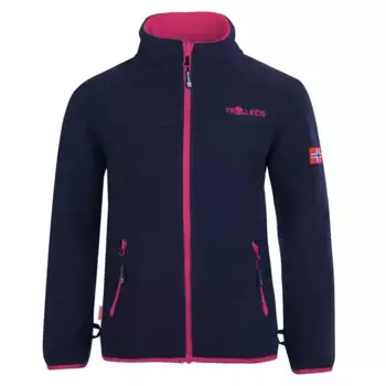 TROLLKIDS вязаный флисовый свитер "GIRLS OPPDAL JACKET XT", синий