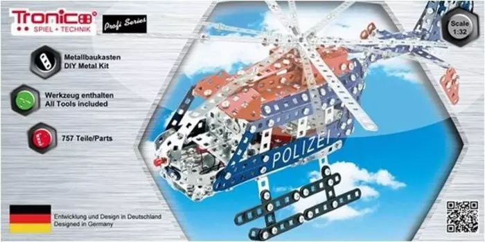Тронико, строительные блоки Полицейский вертолет 1:32, 10109 Tronico