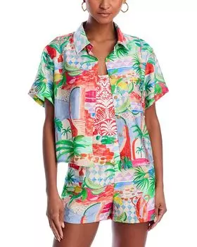 Тропическая рубашка AQUA, синий