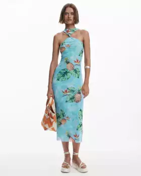 Тропическое платье Desigual, синий
