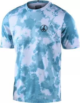 Troy Lee Designs Flowline Plot Короткорукий велосипедный джерси, белый/синий