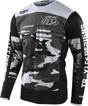 Джерси Troy Lee Designs GP Formula Camo Мотокросс, черно-серо-белые