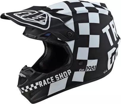 Troy Lee Designs SE4 PA Checker Шлем мотокросса, черный/белый