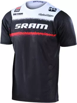 Troy Lee Designs Skyline Air SRAM Roost Короткорукий велосипедный джерси, черный/белый/красный