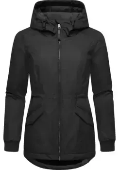 Тряпичная зимняя куртка "Dowey Warm" (1 шт.), с капюшоном, приятная мягкая женская куртка на зиму Ragwear, черный