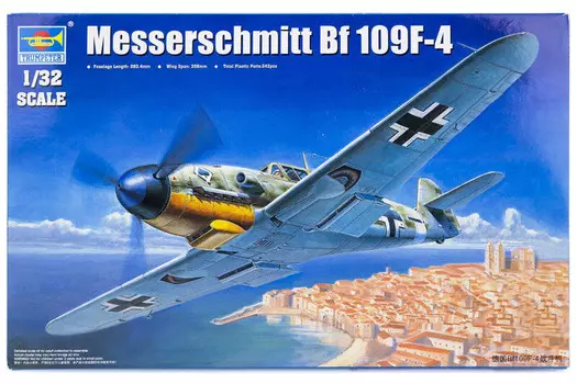 Трубач, пластиковая модель Мессершмитта Bf 109F. TRUMPETER