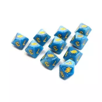 Трубка d10 — Глаз Хаоса, Голубая туманность с золотом (10), Elder Dice