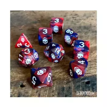 Трубка d10 — Знак Некрономикона, красный и синий с золотом (10), Elder Dice