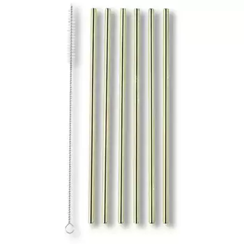 Трубочки для питья ECTWERK (набор, 6 шт.), набор соломинок, аксессуары для коктейлей, нержавеющая сталь, включая щеточку для чистки Echtwerk, цвет goldfarben