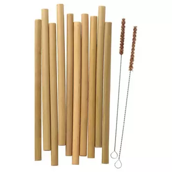 Трубочки для питья и щетки для чистки, бамбук/пальма, OKUVLIG IKEA