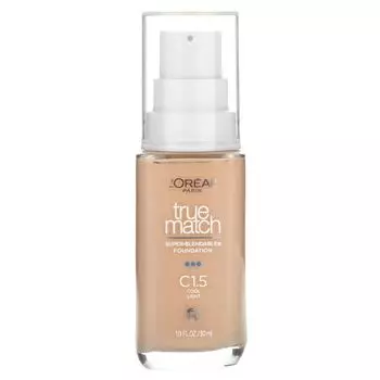 True Match, Суперрастушевываемая тональная основа, C1.5 Cool Light, 1 жидкая унция (30 мл) L'Oral