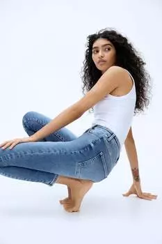 True to you узкие ультра-высокие джинсы по щиколотку H&M, голубой