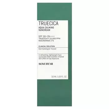 Truecica Aqua Calming, солнцезащитный крем, SPF 50+ PA++++, 1,69 жидк. унции (50 мл) Some By Mi