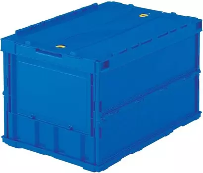 TRUSCO TR-C50B-DB Тонкий складной контейнер с запирающейся крышкой, темно-синий, 13,2 галлона (50 л), темно-синий, Darkblue