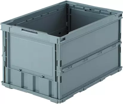 TRUSCO TR-O50B-GY Тонкий складной контейнер, 1,6 галлона (50 л), серый футляр для хранения, ящик для хранения, Gray