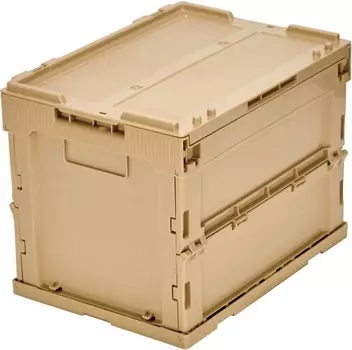 TRUSCO TR-SC20-LS Alpha Складной контейнер с крышкой, 6,3 галлона (20 л), цвет LS, ящик для хранения, Light Sand