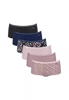 Трусики 6 шт. в упаковке - короткие трусы c6p из эластичного хлопка Sloggi, мультиколор