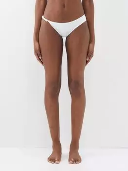 Трусики бикини асимметричного кроя с бисером Christopher Esber, белый