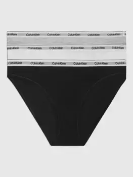 Трусики бикини Calvin Klein Modern Logo 3 шт, цвет black/white/grey
