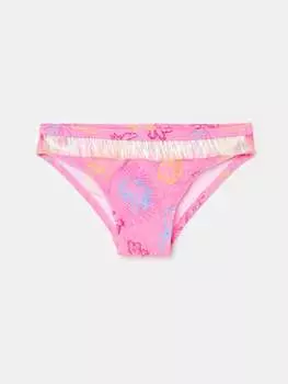 Трусики бикини с ажурным принтом и окантовкой из люрекса Fagottino, цвет pastel pink