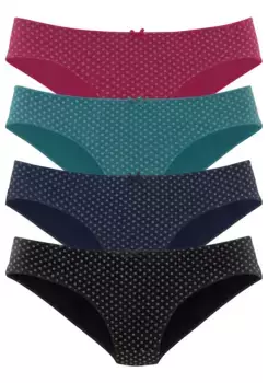 Трусики бикини S.Oliver (4 шт.) из эластичного хлопка, цвет Lila, Navy, Petrol, Schwarz