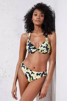 Трусики бикини с рюшами по бокам Mint Velvet, синий