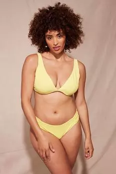 Трусики бикини с рюшами по бокам Mint Velvet, желтый