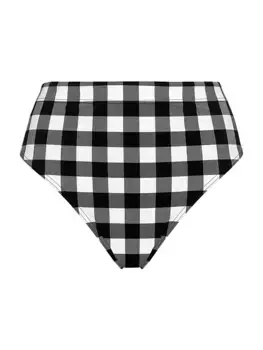Трусики бикини с высокой талией в клетку Forme Eres, цвет noir blanc