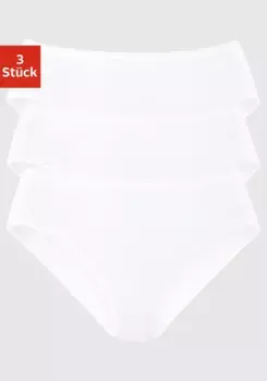 Трусики бикини Schiesser "Cotton Essentials" (3 шт. в упаковке), идеально сидящие по фигуре, белый
