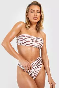 Трусики бикини Tiger с высокой талией boohoo, белый