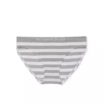 Трусики-бикини Victoria’s Secret Seamless Striped, серый/белый