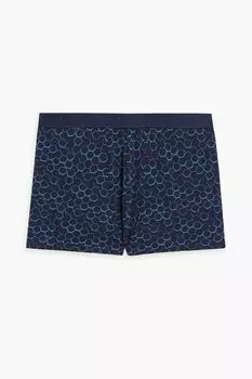 Трусики-боксеры из эластичного хлопкового джерси с принтом DEREK ROSE, синий