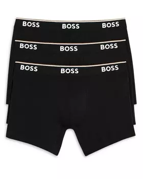 Трусики-боксеры из хлопковой смеси BOSS Power, 3 шт, черный
