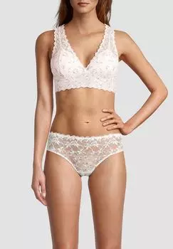 Трусики бразильские акварельные, прозрачные, женские MANGUUN, белый