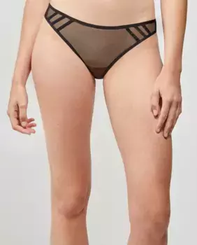 Трусики-бразильские из полупрозрачной ткани Gisela, черный