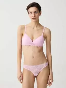 Трусики бразильского кроя из микрофибры с кружевом спереди Ovs, цвет pastel pink