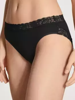 Трусики CALIDA "Natural Comfort Lace" с кружевом на поясе и вырезе на штанинах, черный