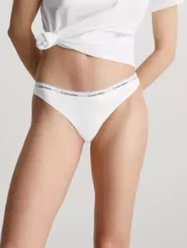 Трусики Calvin Klein Underwear "THONG (LOW-RISE)", с логотипом на поясе, белый