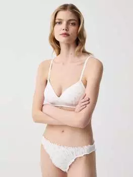 Трусики-Двойка со присборенной окантовкой Ovs, цвет white/green