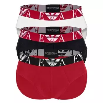 Трусики Emporio Armani, цвет Red/Black/White